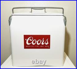 Vintage Acton Mfg Co Coors Metal Ice Chest With Original Tray Bottle Opener USA