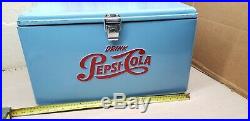 Vintage Advertising Light Blue Pepsi Cola 48 Quart Metal Cooler