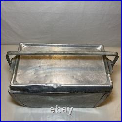 Vintage Aluminum Ice Chest Cooler Handle Medium Metal Heavy Duty Pre 1950s