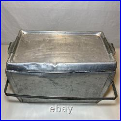 Vintage Aluminum Ice Chest Cooler Handle Medium Metal Heavy Duty Pre 1950s