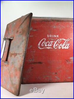 Vintage American genuine Coca Cola Metal Cooler advertising original man cave