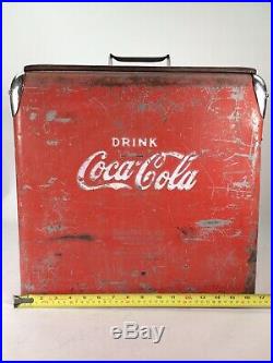 Vintage American genuine Coca Cola Metal Cooler advertising original man cave