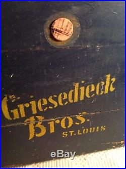 Vintage Antique Beer Cooler Draft Keg Beer Griesedieck St. Louis Wood Metal