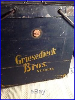 Vintage Antique Beer Cooler Draft Keg Beer Griesedieck St. Louis Wood Metal