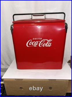 Vintage Antique Coca Cola Metal Icebox Cooler