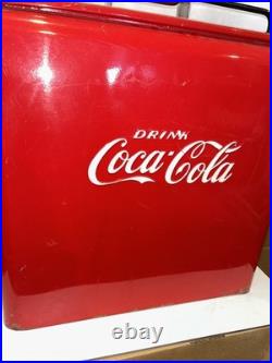 Vintage Antique Coca Cola Metal Icebox Cooler