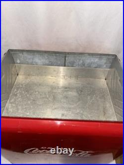 Vintage Antique Coca Cola Metal Icebox Cooler