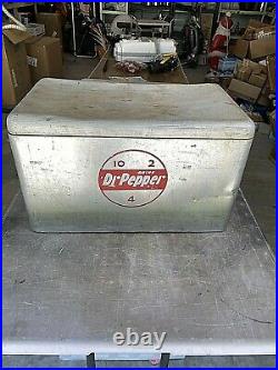 Vintage Antique Drink DR Pepper 10-2-4 Metal Ice Chest Cooler