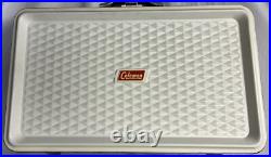 Vintage Aqua Blue Metal Coleman Diamond Badge Ice Chest Cooler Camping Mag-Lock