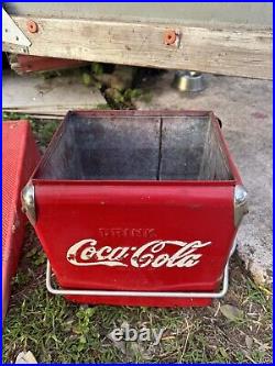 Vintage Authentic metal Coca Cola Small Ice Chest Cooler