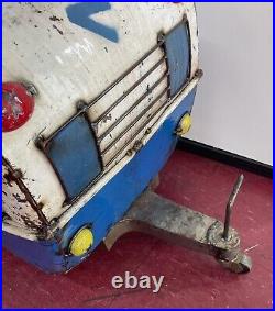 Vintage BARNYARD RETRO CARAVAN METAL RV ICE COOLER chest 38 X 15.5 X 19.5 WOW