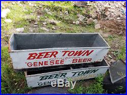 Vintage Beer cooler metal advertisement Beer Town Distributor Genesee Cream Ale