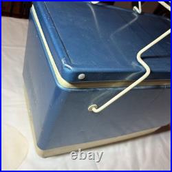 Vintage Blue 28 Quart Insulated Coleman 5253-700 Snow-Lite Metal Cooler