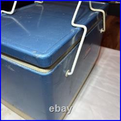 Vintage Blue 28 Quart Insulated Coleman 5253-700 Snow-Lite Metal Cooler
