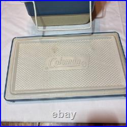 Vintage Blue 28 Quart Insulated Coleman 5253-700 Snow-Lite Metal Cooler
