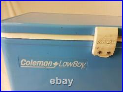 Vintage Blue Coleman Metal Cooler Low Boy