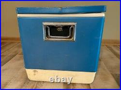 Vintage Blue Coleman Metal Cooler Rare Dual Bottle Openers with Box & Accessories