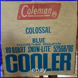 Vintage Blue Coleman Metal Cooler Rare Dual Bottle Openers with Box & Accessories