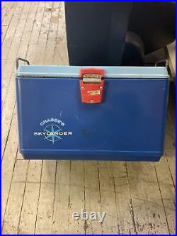 Vintage Blue Hamilton Skotch Skylander Metal Ice Chest Cooler Large Original wow