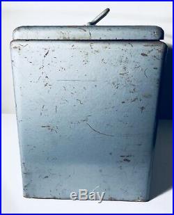 Vintage Blue JC HIGGINS Campers Ice Box Cooler Metal Latch/Handles Camping