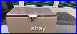 Vintage Brown Coleman Ice Cooler 10/76 3 Way Upright Fridge Faux Wood USA