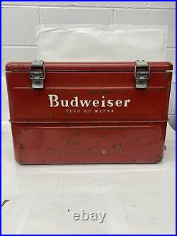 Vintage Budweiser Cooler, 1950's Metal Original Wood Rack, And Gaskets RARE
