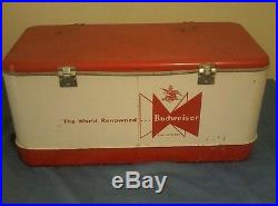 Vintage Budweiser Metal Cooler Measures 27 1/2 W x 13 D x 13 H -1950's Era