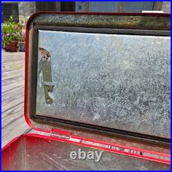 Vintage Budweiser Red Metal Cooler Ice Chest Complete Set Tray 1950s 1960s Retro