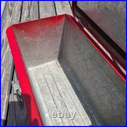 Vintage Budweiser Red Metal Cooler Ice Chest Complete Set Tray 1950s 1960s Retro