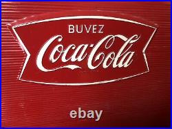 Vintage Buvez Coca Cola Cooler Embossed St Thomas Metal Signs French Canada