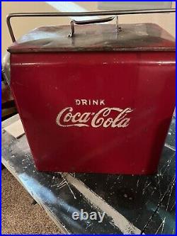 Vintage COCA-COLALarge Metal Cooler Ice Chest1950's Original