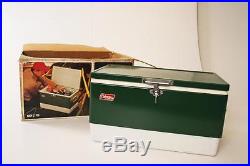 Vintage COLEMAN COOLER Original Box metal ice chest Snow-Lite 10.5 GALLON green