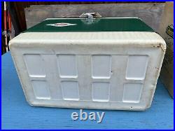 Vintage COLEMAN GREEN Metal Cooler Soda Drink Model 5215B SNOWLITE Cardboard Box