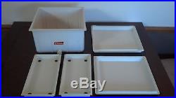 Vintage COLEMAN Wood grain 3-Way Upright Metal Cooler Ice Chest Box with 5 Shelves