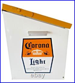 Vintage CORONA LIGHT Beer Cooler Mini Bar Type Soda Water ICE CHEST Metal Beach