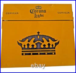 Vintage CORONA LIGHT Beer Cooler Mini Bar Type Soda Water ICE CHEST Metal Beach