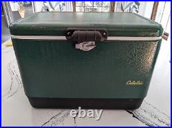 Vintage Cabela's Stainless Steel Belted Cooler Ice Chest 50-Quart 5 Day Coleman