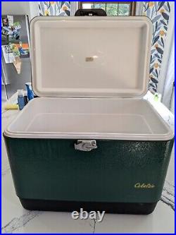 Vintage Cabela's Stainless Steel Belted Cooler Ice Chest 50-Quart 5 Day Coleman