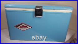 Vintage Canadian Coleman Azure Blue 5219A Lowboy Cooler in Original Box #2