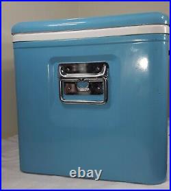 Vintage Canadian Coleman Azure Blue 5219A Lowboy Cooler in Original Box #2