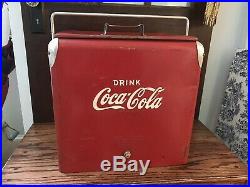 Vintage Classic Red Metal Coca-Cola Action Mfg Inc. Coke Ice Chest Cooler