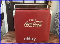 Vintage Classic Red Metal Coca-Cola Action Mfg Inc. Coke Ice Chest Cooler