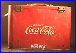 Vintage Coca Cola Airline Cooler Chest Soda Pop Advertising Embossed Metal
