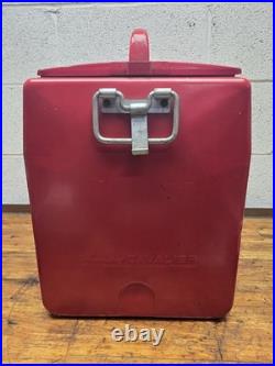 Vintage Coca Cola Cavalier Red Metal Cooler With Tray 6 Pack Olympic Bottles