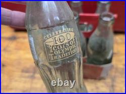 Vintage Coca Cola Cavalier Red Metal Cooler With Tray 6 Pack Olympic Bottles