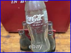 Vintage Coca Cola Cavalier Red Metal Cooler With Tray 6 Pack Olympic Bottles