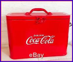 Vintage Coca-Cola Coke Airline Cooler GAS OIL SODA COLA Picnic Metal No Rust