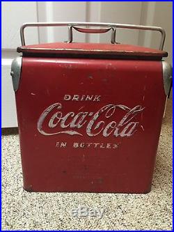 Vintage Coca-Cola Coke Metal Cooler Ice Chest Six Pack Acton Antique