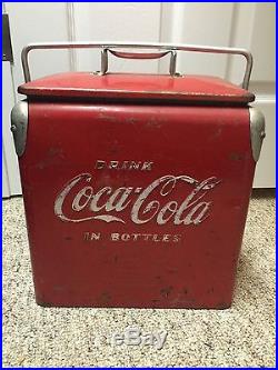 Vintage Coca-Cola Coke Metal Cooler Ice Chest Six Pack Acton Antique
