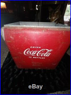 Vintage Coca Cola Coke Metal Cooler with insert